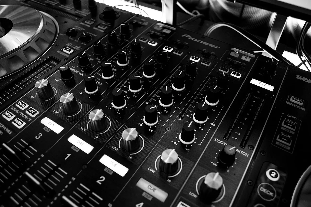 mixer, table, music, sound, audio, mixing panel, dj, turn, turntable, mix, mixing board, audio equipment, monochrome, black and white, music, music, music, music, music. Austin DJs and the city's noise ordinance: a permit checklist