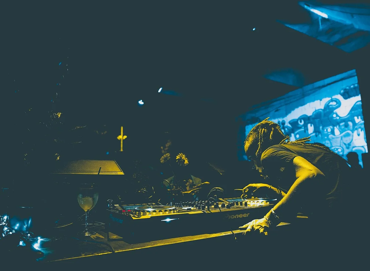 dj, music, party, laptop, night, dark, people, man, mixer, edm, remix, blue music, blue laptop, blue party, edm, edm, edm, edm, edm, remix, remix. DJ gig rates for corporate events: what US clients pay and why